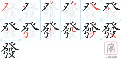 發筆劃|【發】 (发的繁体字)字典解释,“發”字的標準筆順,粵語拼音,古代字。